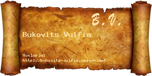 Bukovits Vulfia névjegykártya